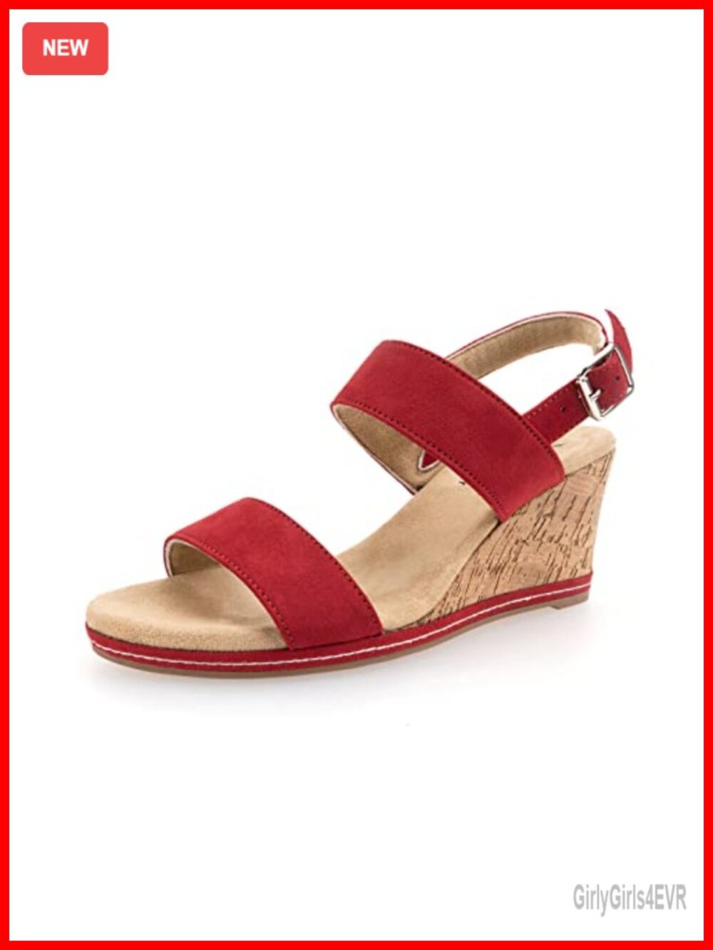 Women's Cork Platform Wedge Sandals Buckle Slingback Open Toe Comfort
